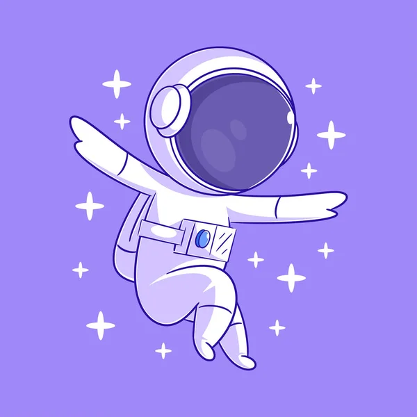 Los Astronautas Sienten Felices Estar Espacio — Vector de stock