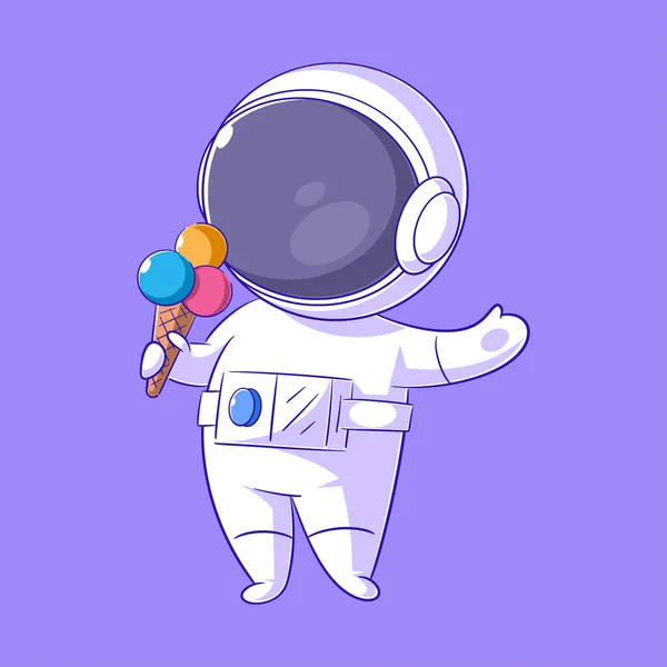 Astronaut Kukuřičnou Zmrzlinu — Stockový vektor