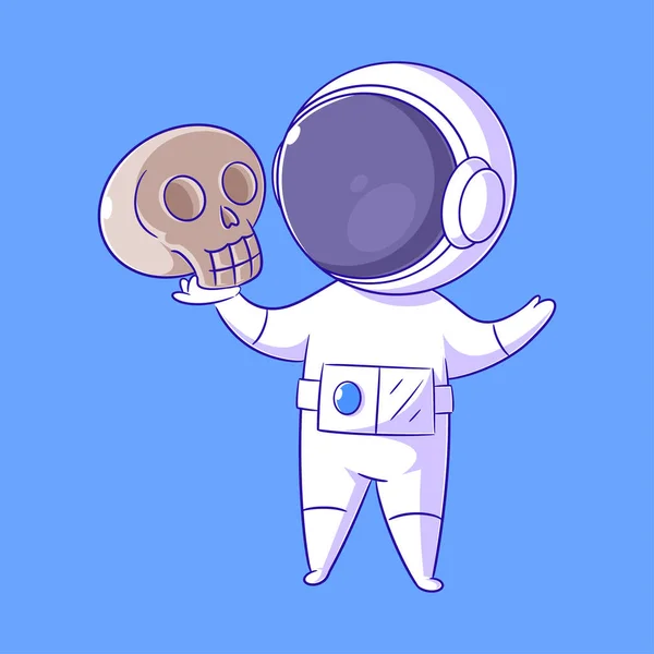 우주비행사는 두개골을 — 스톡 벡터