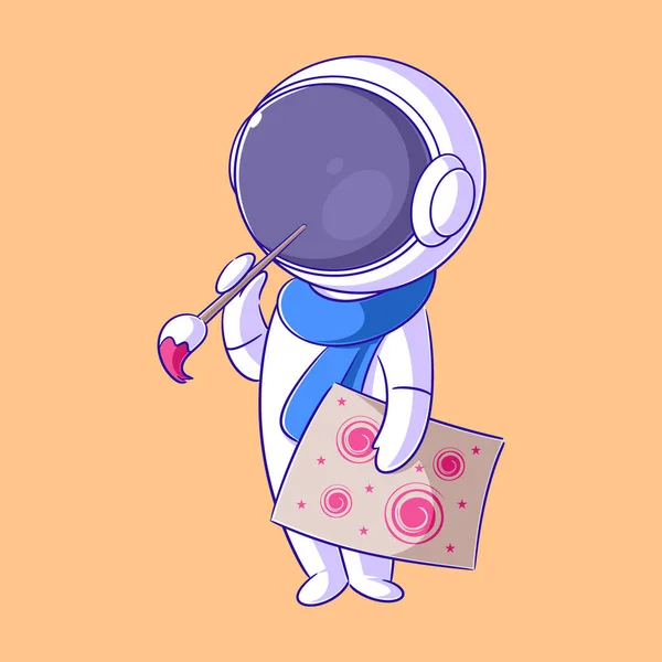 Astronauta Terminado Pintura — Vector de stock