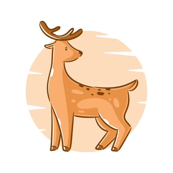 Cute Deer Animal Cartoon Design — Stock Vector