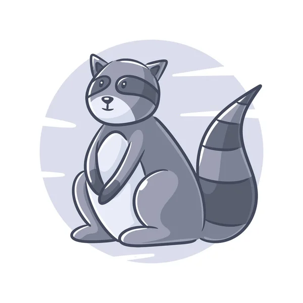 可爱的浣熊动物卡通设计 — 图库矢量图片