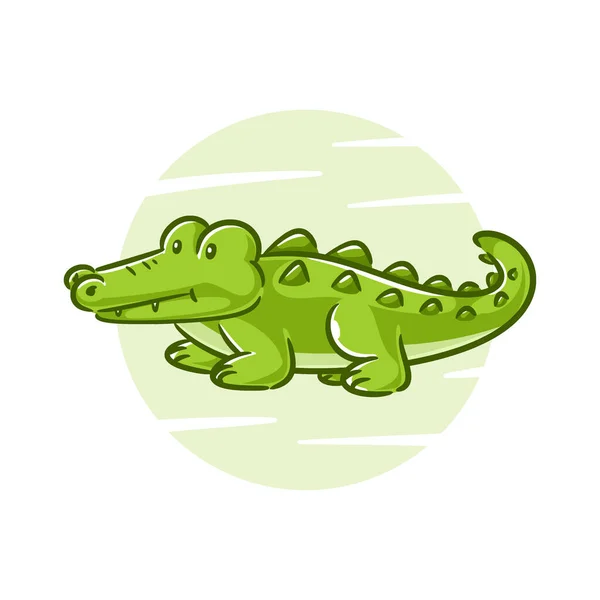 Симпатичная Иллюстрация Вектора Крокодила Белом Фоне — стоковый вектор