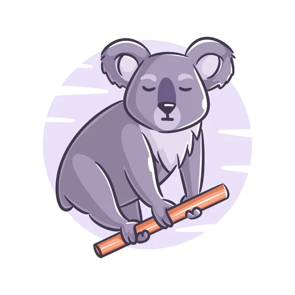 Vektorhand Gezeichneter Koala Auf Dem Ast — Stockvektor