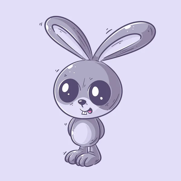 Cute Rabbit Standing Cartoon Style Vector — Stock Vector