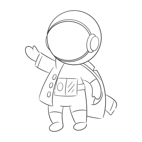 Gli Astronauti Indossano Vestiti Caldi Colorare — Vettoriale Stock