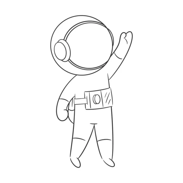 Astronot boyama için sol elini sallıyor.