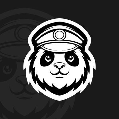 Panda with hat, mascot esport logo vector clipart