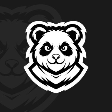 Panda maskotu esport logo tasarım vektörü