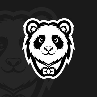 Papyonlu panda, maskot esport logosu tasarım vektörü