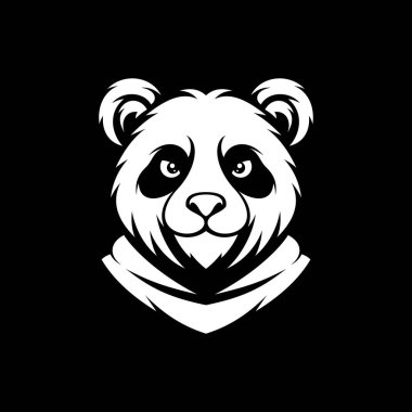 Panda maskotu çizim logosu