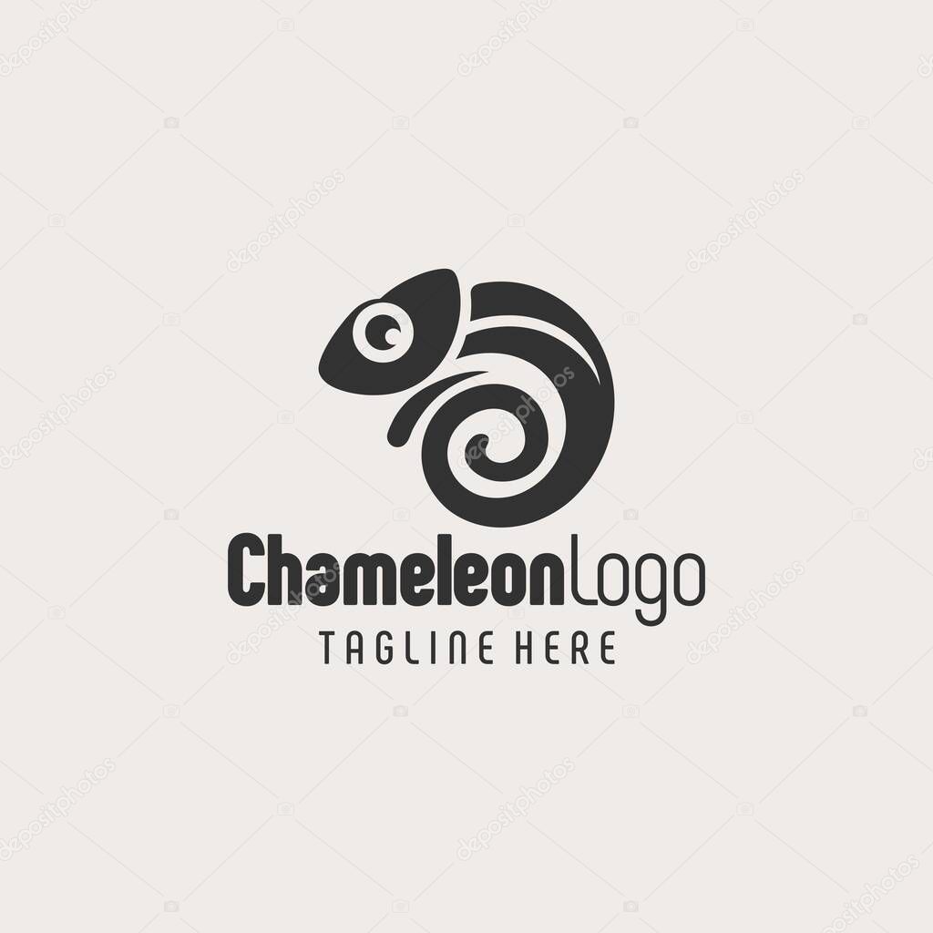 Refined Black White Chameleon Icon