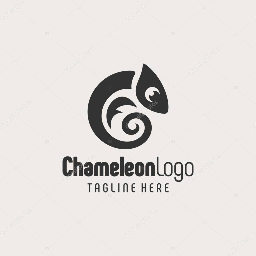 Creative Chameleon Illustration Black White