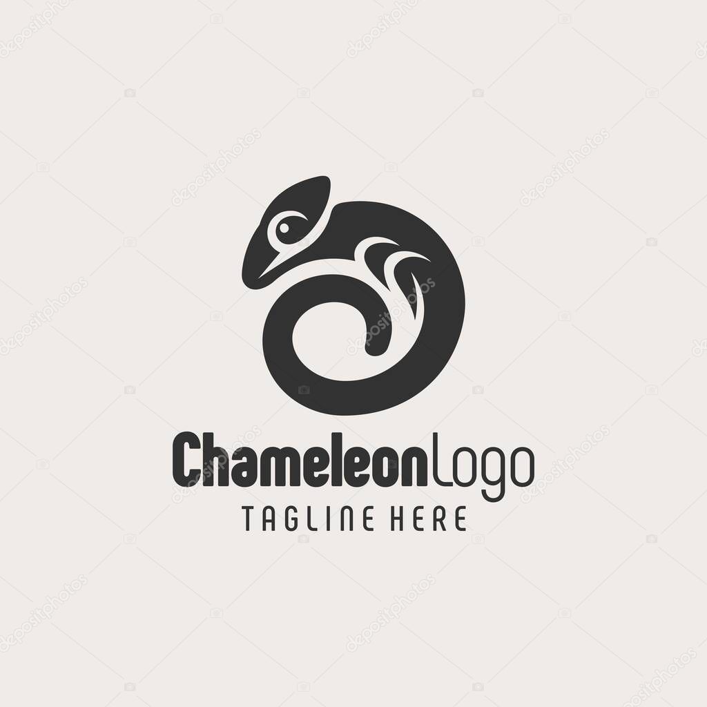 Luxury Chameleon Symbol Black White