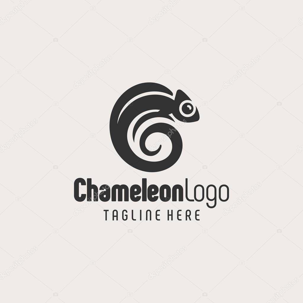 Black White Chameleon Modern Symbol