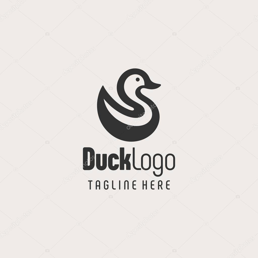 Abstract Duck Black White Symbol