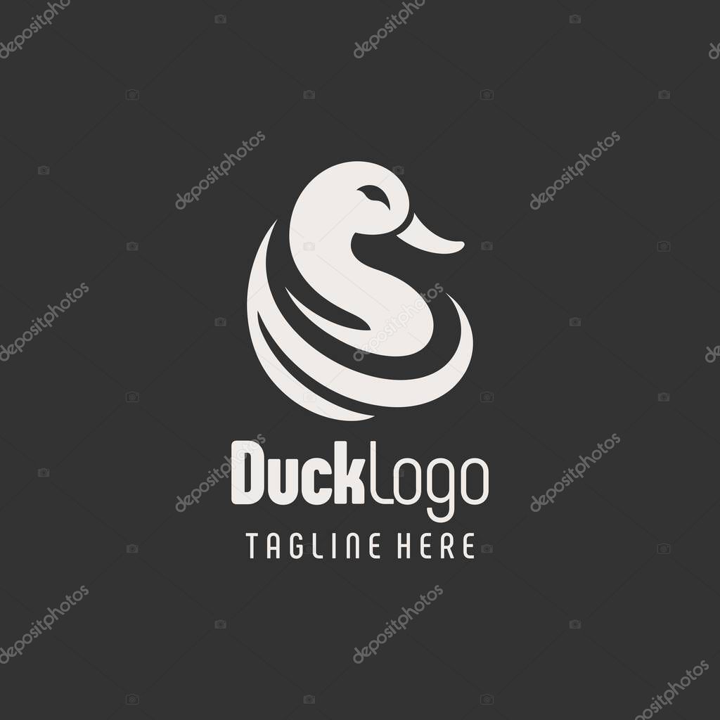 Chic Black White Duck Iconography