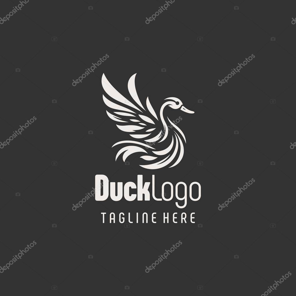 Modernist Duck Logo Vector Design