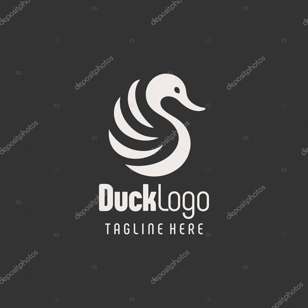 Sharp Black White Duck Artwork