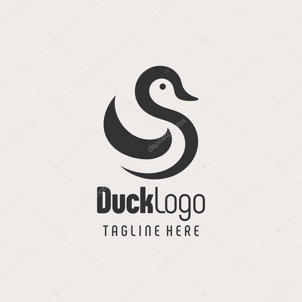 Modern Artistic Duck Logo Symbol