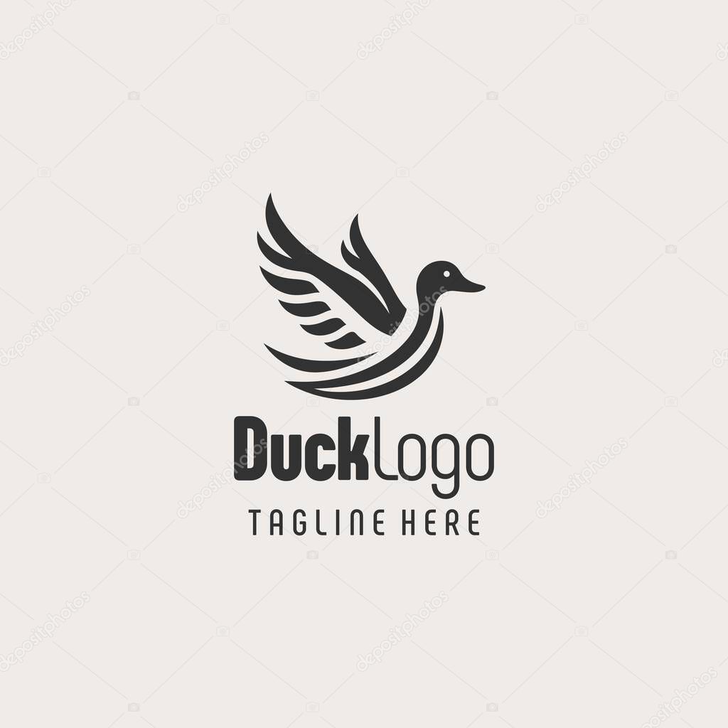 Monochrome Duck Farm Logo Design