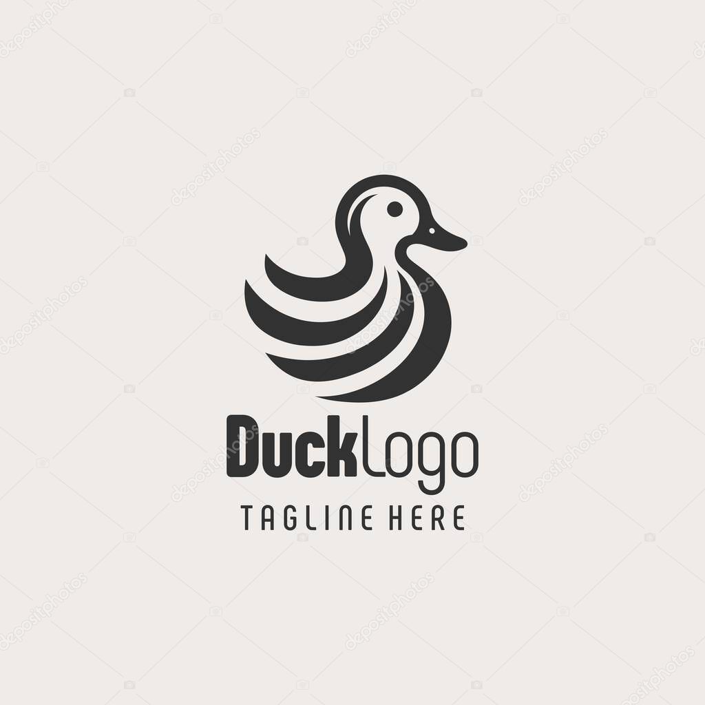 Strong Duck Silhouette Logo Art