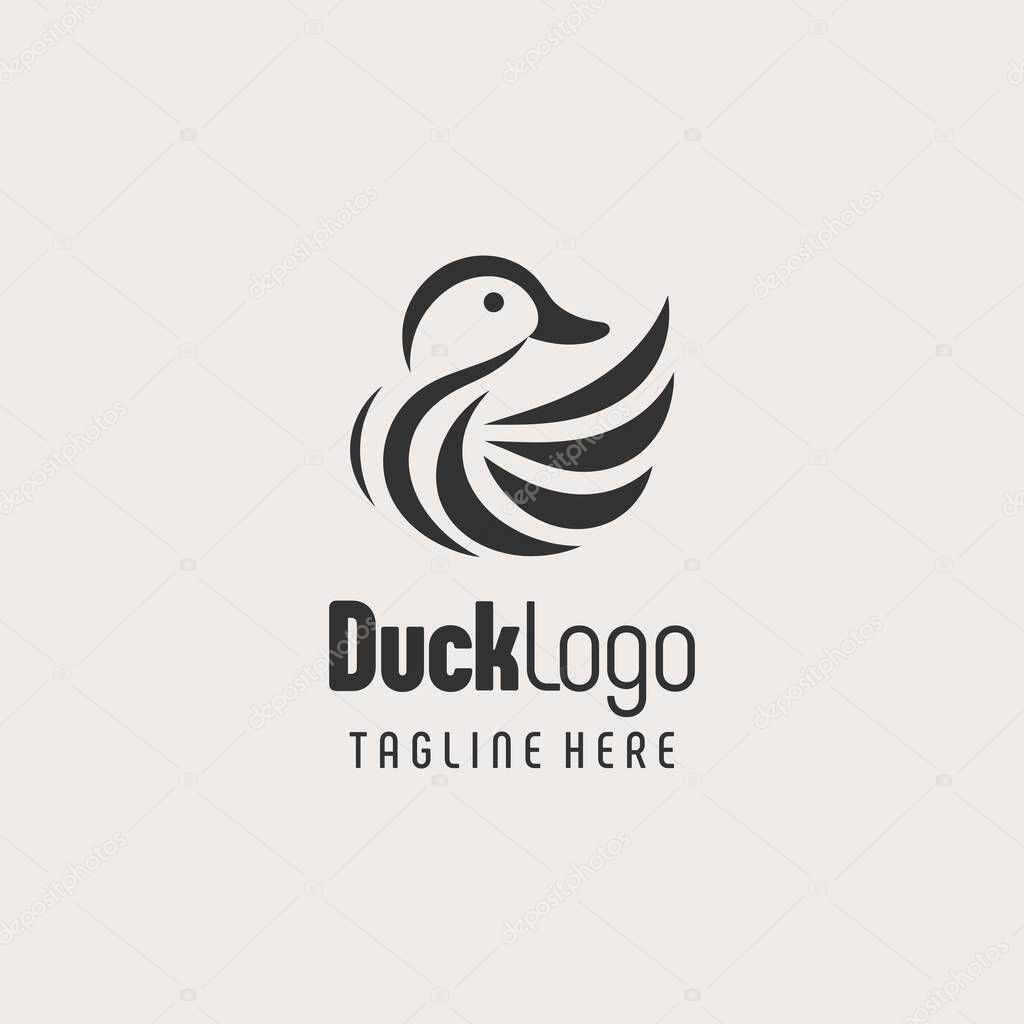 Authentic Duck Silhouette Logo Design