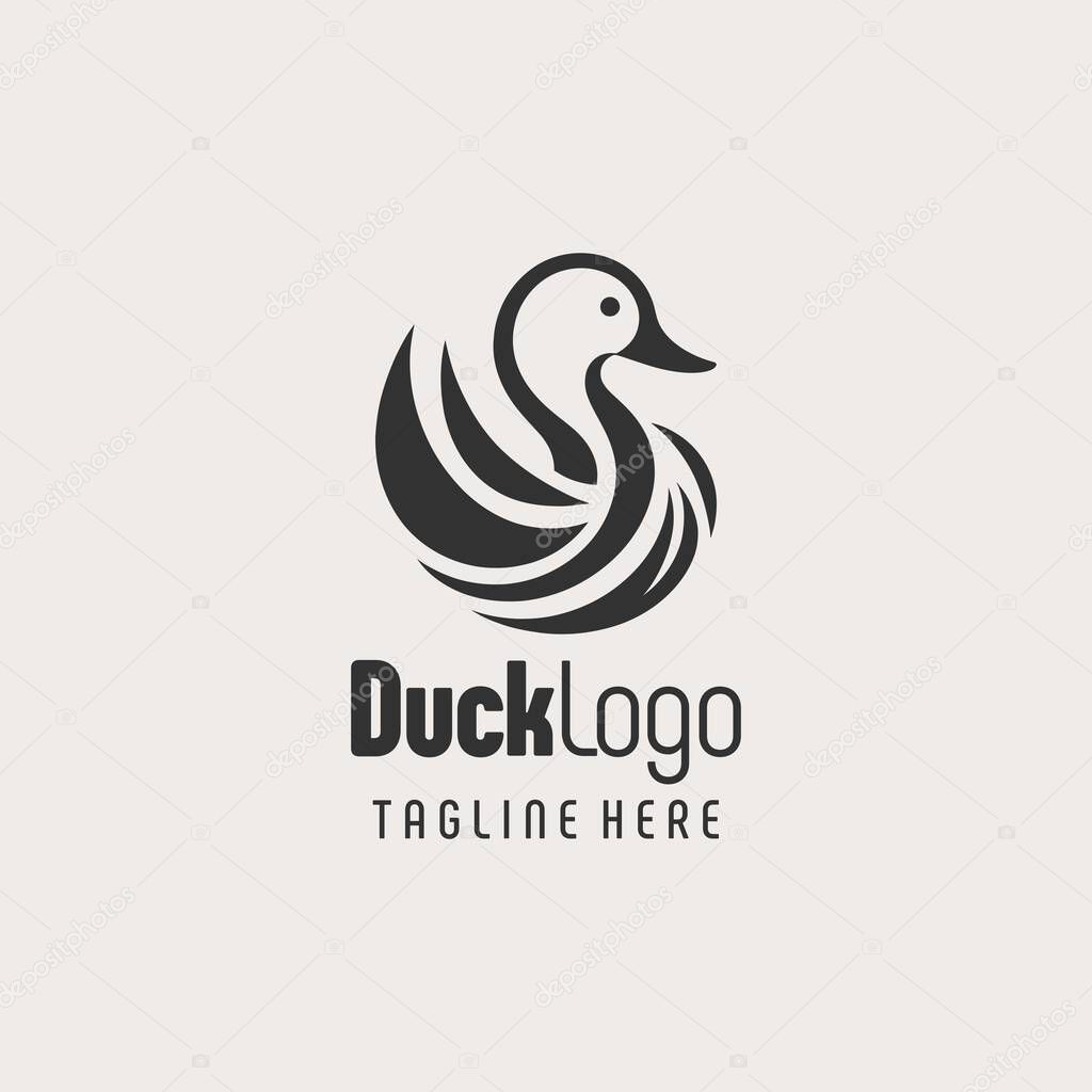 Contemporary Black White Duck Emblem
