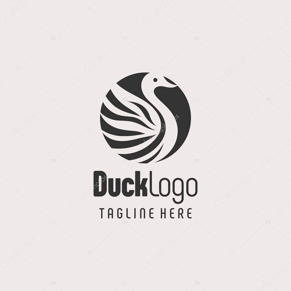 Distinctive Black White Duck Branding