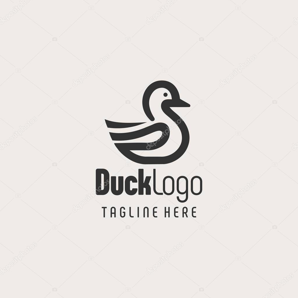 Modern Black White Duck Graphic