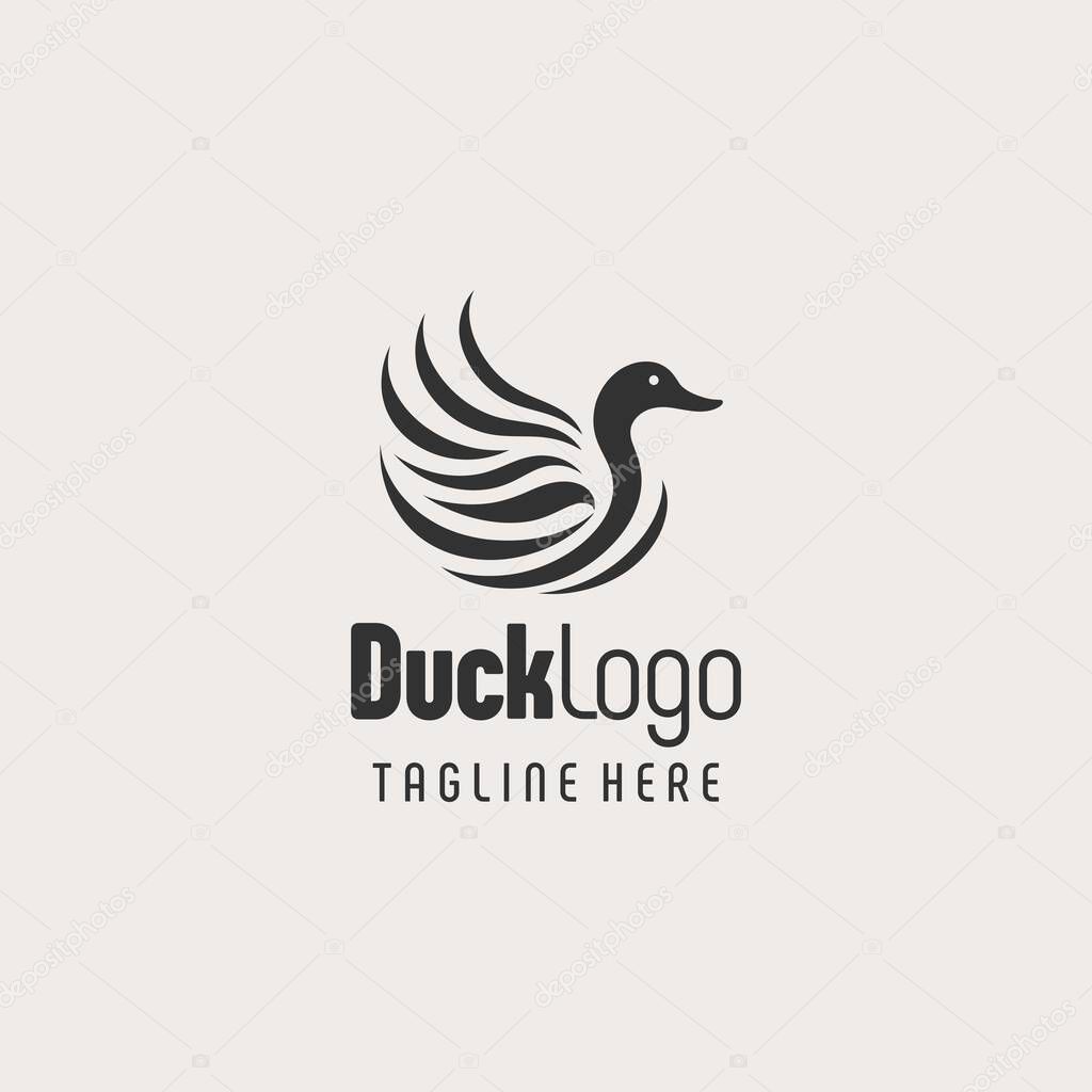 Strong Black White Duck Icon