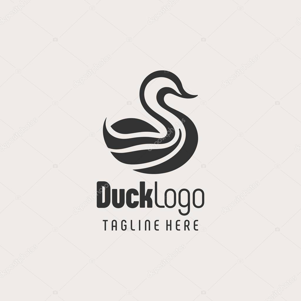 Original Black White Duck Symbol