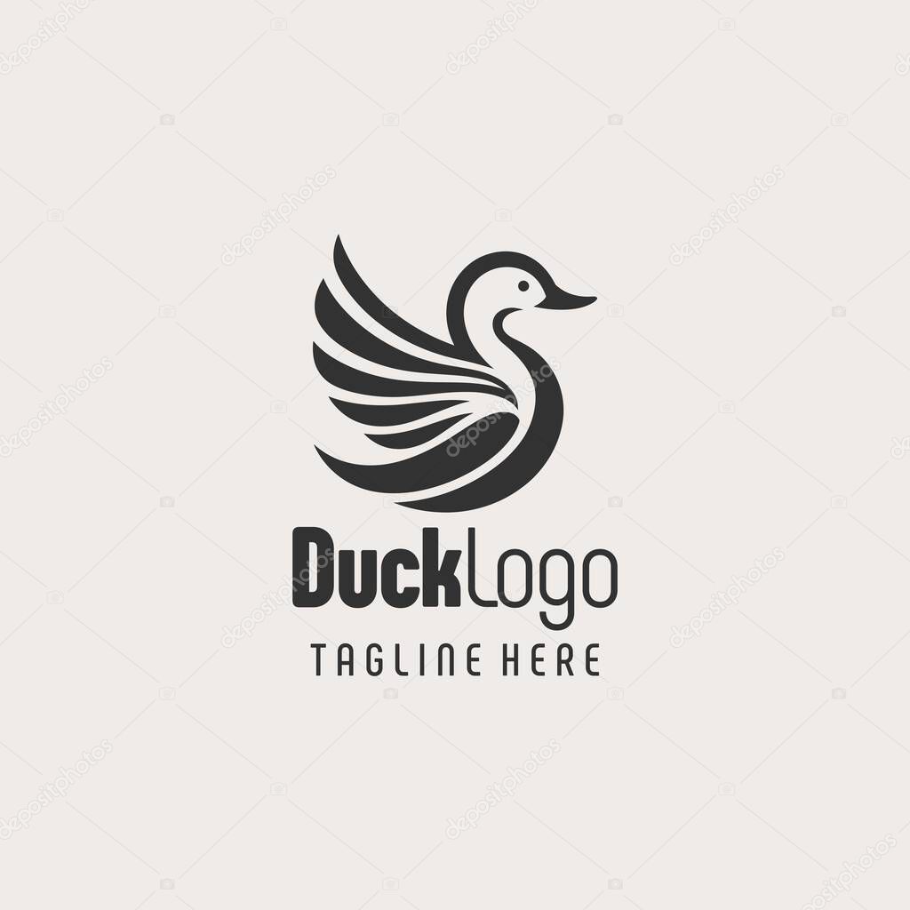 Unique Modern Duck Logo Design