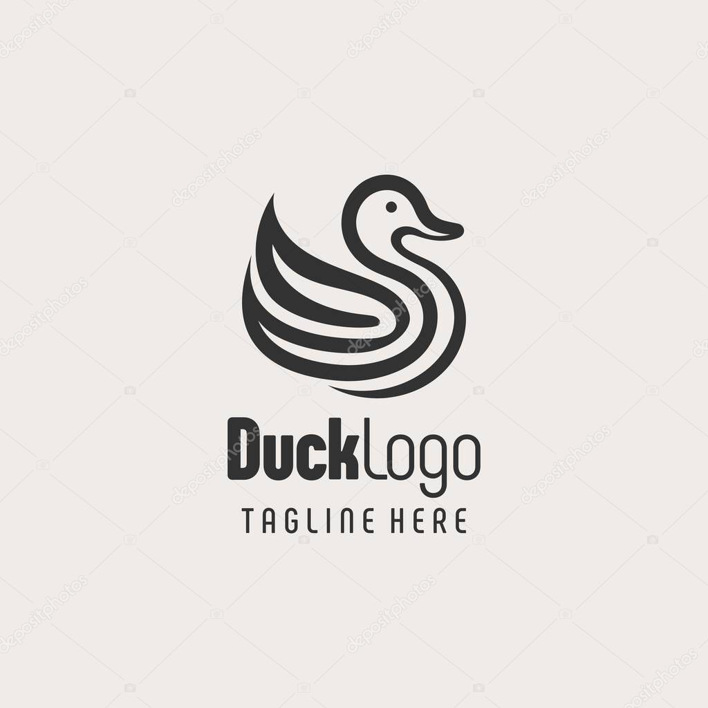 Stylish Duck Logo Branding Symbol