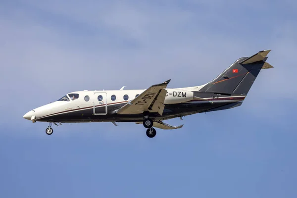 stock image Luqa, Malta - July 4, 2023: Private Nextant 400XTi (Reg: TC-DZM) which is not a common aircraft.