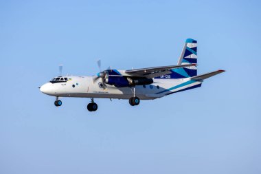 Luqa, Malta - 31 Temmuz 2023: Vulkan Air Antonov An-26B (REG: UR-CQD) 31..