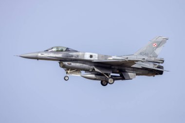 Luqa, Malta - 21 Eylül 2023: Polonya Hava Kuvvetleri Lockheed Martin F-16CJ Fighting Falcon (REG: 4046) 31 numaralı pistte.