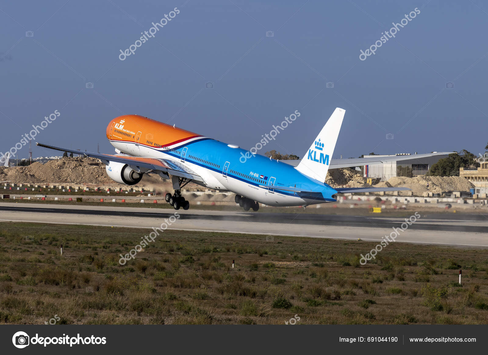 Luqa Malta November 2023 Klm Royal Dutch Airlines Boeing 777 Stock