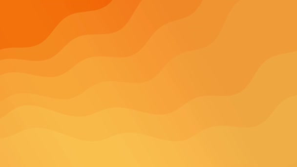 多様なオレンジ色の曲線層の波の流れる動きの背景 — ストック動画