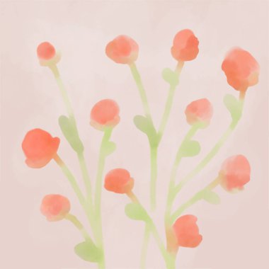 Pembe arkaplan, su, renk tarzı dijital resim üzerine soyut gül çiçeği