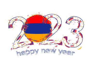 2023 Ermenistan bayrağıyla grunge stili.