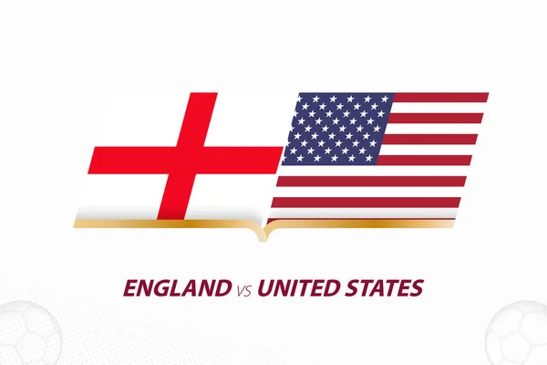 Inglaterra Estados Unidos Competición Fútbol Grupo Icono Fondo Fútbol — Vector de stock
