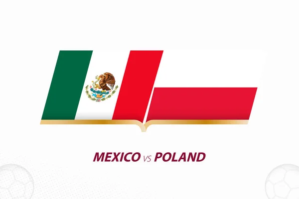 Mexico Polen Voetbalcompetitie Groep Pictogram Voetbal Achtergrond — Stockvector