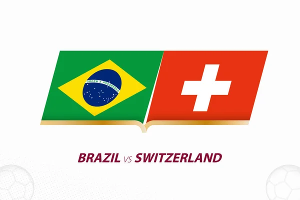 Brasil Suiza Competición Fútbol Grupo Icono Fondo Fútbol — Vector de stock