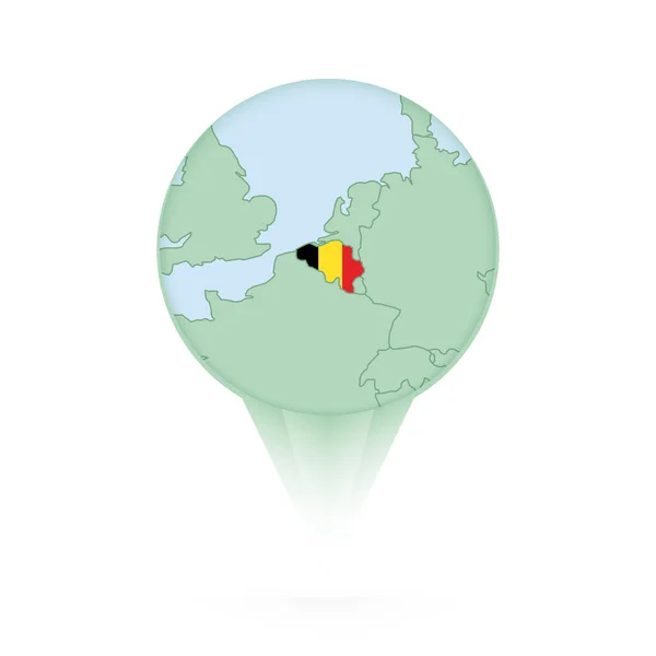 Belgium Map Stylish Location Icon Belgium Map Flag — Stock Vector
