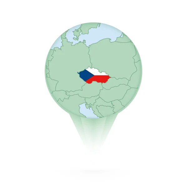 Τσεχική Δημοκρατία Χάρτη Κομψό Εικονίδιο Τοποθεσία Την Τσεχική Δημοκρατία Χάρτη — Διανυσματικό Αρχείο