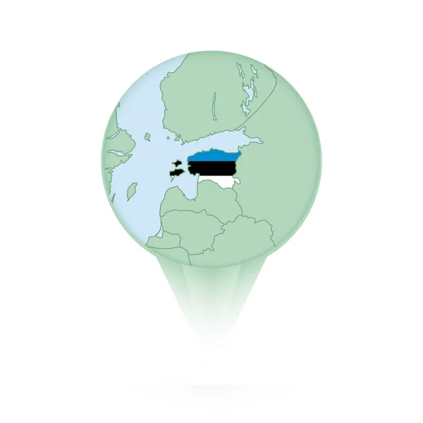 Észtország Térkép Stílusos Elhelyezkedés Ikon Észtország Térkép Zászló — Stock Vector