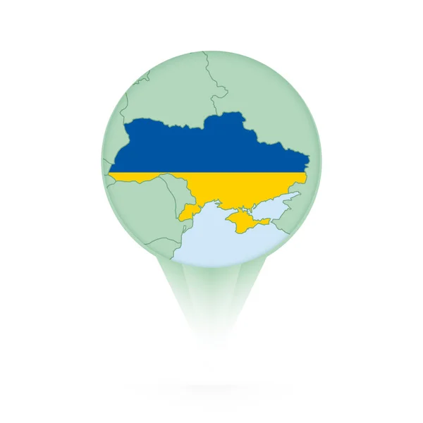 Карта України Ікона Стильного Розташування Картою України Прапором — стоковий вектор