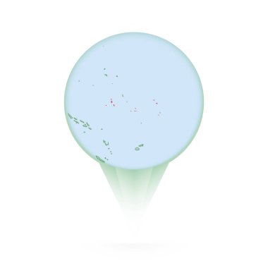 Kiribati haritası, Kiribati haritası ve bayrağı olan şık konum simgesi.