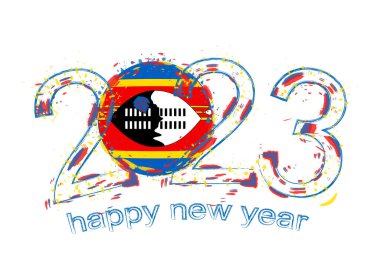 2023 Svaziland bayrağıyla grunge stili.